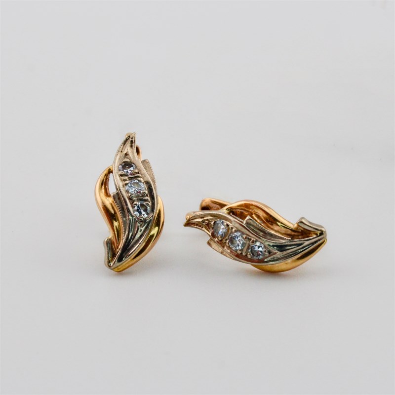 Серьги золотые, с бриллиантами, 3,76 гр. - фото 53521