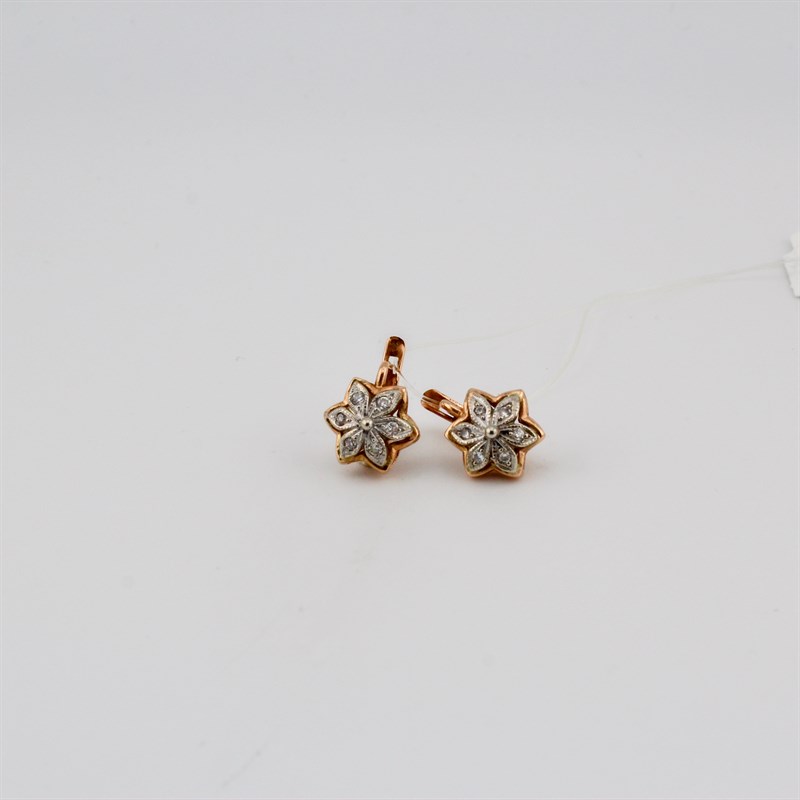 Серьги золотые, с бриллиантами, 4,04 гр. - фото 53537