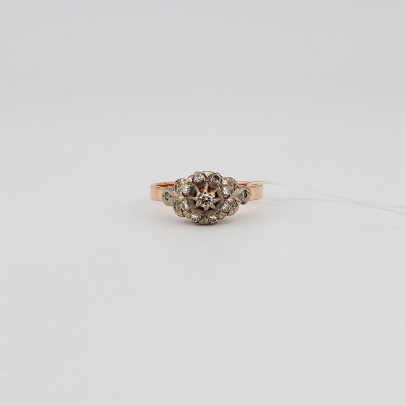 Кольцо золотое, с бриллиантами, 4,18 гр., 17,5-размер - фото 53609