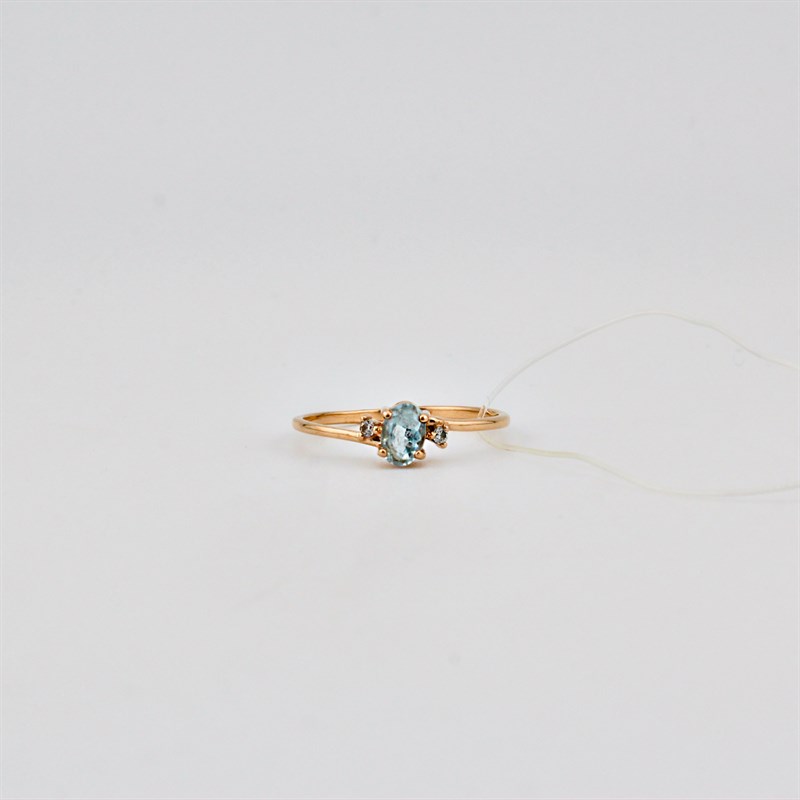 Кольцо золотое, с бриллиантами, 1,52 гр., 19-размер - фото 53617