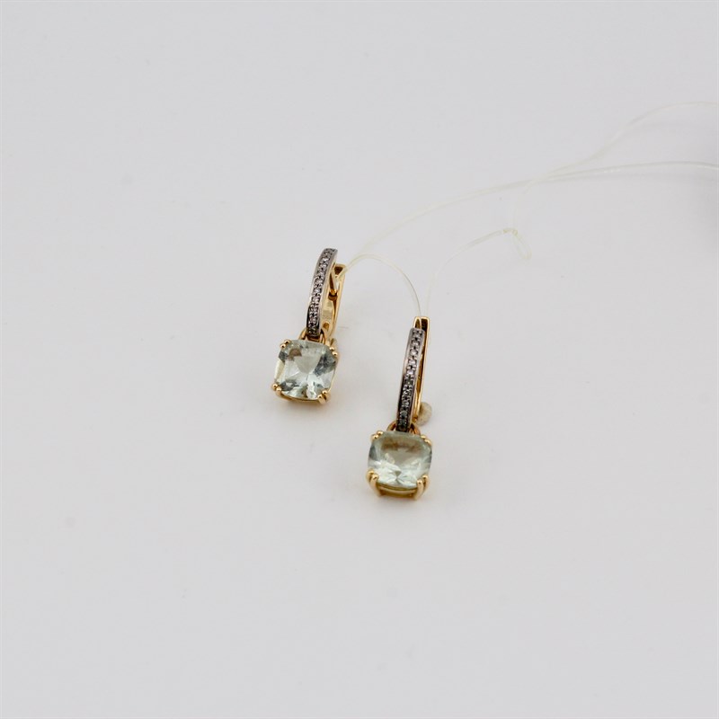 Серьги золотые, с бриллиантами, 3,21 гр. - фото 54218