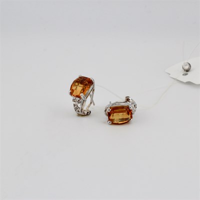 Серьги золотые, с бриллиантами, 4,72 гр.