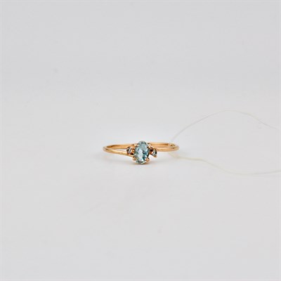 Кольцо золотое, с бриллиантами, 1,52 гр., 19-размер