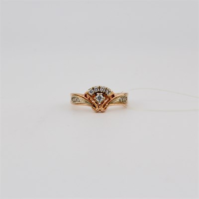 Кольцо золотое, с бриллиантами, 5,15 гр., 17,5-размер