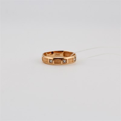 Кольцо золотое, с бриллиантами, 1,9 гр., 17,5-размер