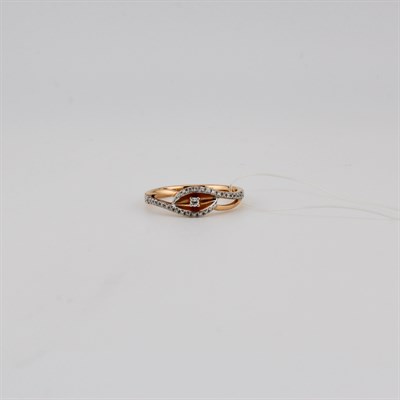 Кольцо золотое, с бриллиантами, 2,44 гр., 17,5-размер